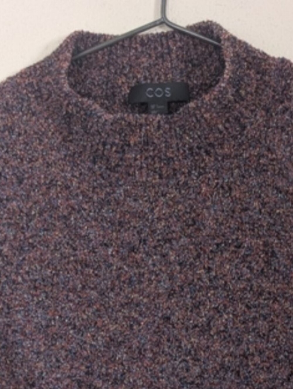 COS Men’s Speckled Crewneck Sweater in Heathered Red, Purple S
